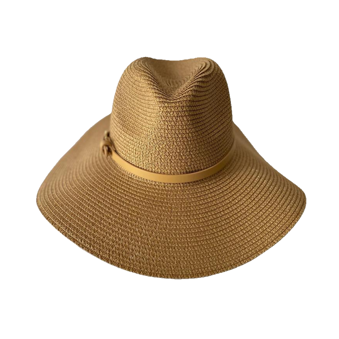 Women’s X-Large Panama Floppy Hat with TWO Interchangeable Belt Buckles – Suitable for a variety of braided hairstyles.